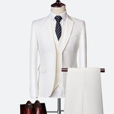 Jacket + Pant + Vest New Men Formal Business Slim Suits