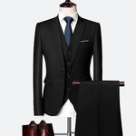 Jacket + Pant + Vest New Men Formal Business Slim Suits