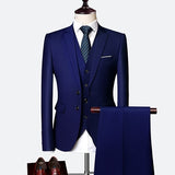 Jacket + Pant + Vest New Men Formal Business Slim Suits