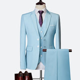 Jacket + Pant + Vest New Men Formal Business Slim Suits