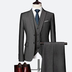 Jacket + Pant + Vest New Men Formal Business Slim Suits