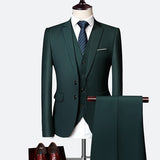 Jacket + Pant + Vest New Men Formal Business Slim Suits