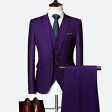 Jacket + Pant + Vest New Men Formal Business Slim Suits