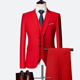 Jacket + Pant + Vest New Men Formal Business Slim Suits