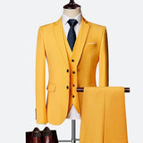 Jacket + Pant + Vest New Men Formal Business Slim Suits