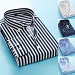 Long Sleeve Formal Men's Striped Dress Shirts