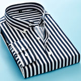 Long Sleeve Formal Men's Striped Dress Shirts