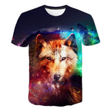 Fashion Men Tops Wolf 3D