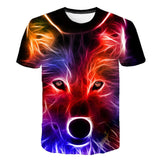 Fashion Men Tops Wolf 3D