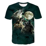 Fashion Men Tops Wolf 3D