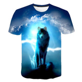 Fashion Men Tops Wolf 3D