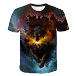 Fashion Men Tops Wolf 3D