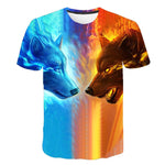 Fashion Men Tops Wolf 3D