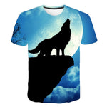 Fashion Men Tops Wolf 3D