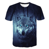 Fashion Men Tops Wolf 3D