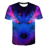 Fashion Men Tops Wolf 3D