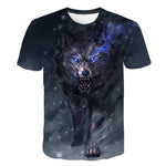 Fashion Men Tops Wolf 3D