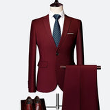 Suit Male 3 Piece Set Business Men's Suits Blazers