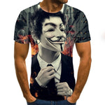 2020 hot-sale Clown 3D Printed T Shirt Men J