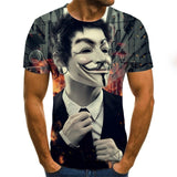 2020 hot-sale Clown 3D Printed T Shirt Men J