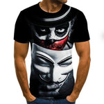 2020 hot-sale Clown 3D Printed T Shirt Men J