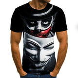 2020 hot-sale Clown 3D Printed T Shirt Men J