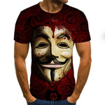 2020 hot-sale Clown 3D Printed T Shirt Men J