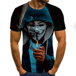 2020 hot-sale Clown 3D Printed T Shirt Men J