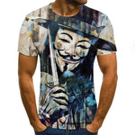 2020 hot-sale Clown 3D Printed T Shirt Men J