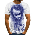 2020 hot-sale Clown 3D Printed T Shirt Men J