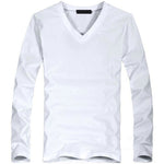 2020 Elastic Mens T-Shirt V-Neck Long Sleeve