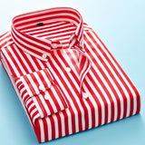 Long Sleeve Formal Men's Striped Dress Shirts