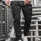 man casual cargo pants Zippered multi-pocket tracksuit sweatpants