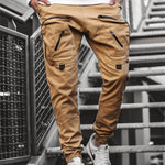 man casual cargo pants Zippered multi-pocket tracksuit sweatpants